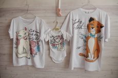 set familie aniversar tricouri pictate pisicile aristocrate